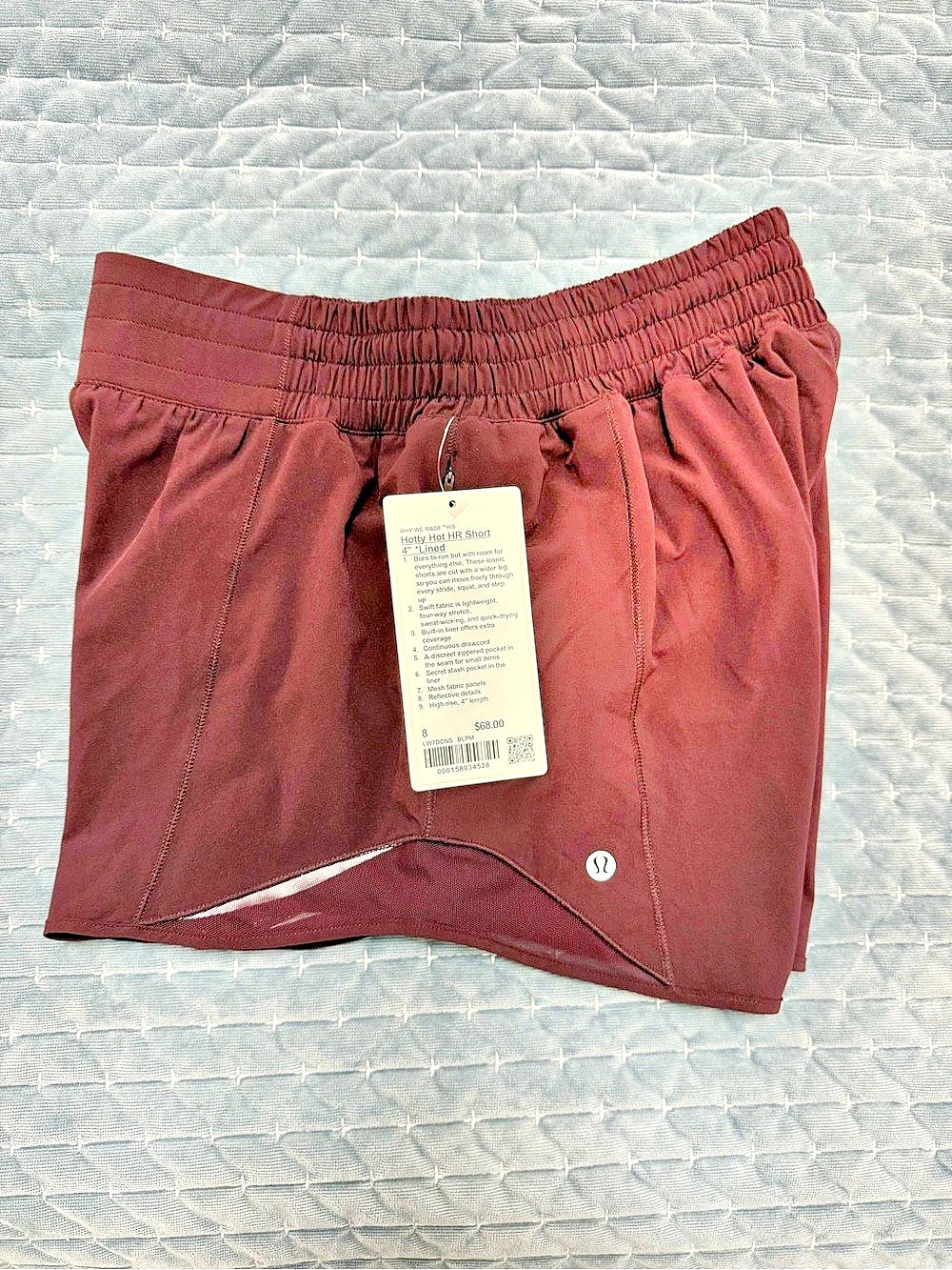 lululemon Hotty Hot High-Rise Short 4" *Lined Burgundy Waist 4 - Picture 4 of 4